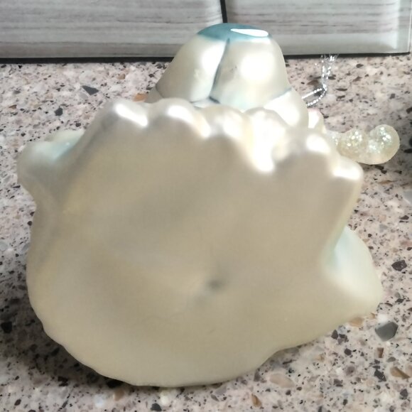 DUO: Vintage Blown Glass Reindeer & NWT Blue Glass Ornaments - Picture 7 of 7